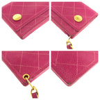 Chanel Vintage Pink Gold Caviar Leather Wallet Chain — view 3