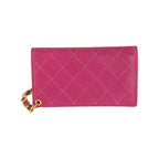 Chanel Vintage Pink Gold Caviar Leather Wallet Chain — view 2