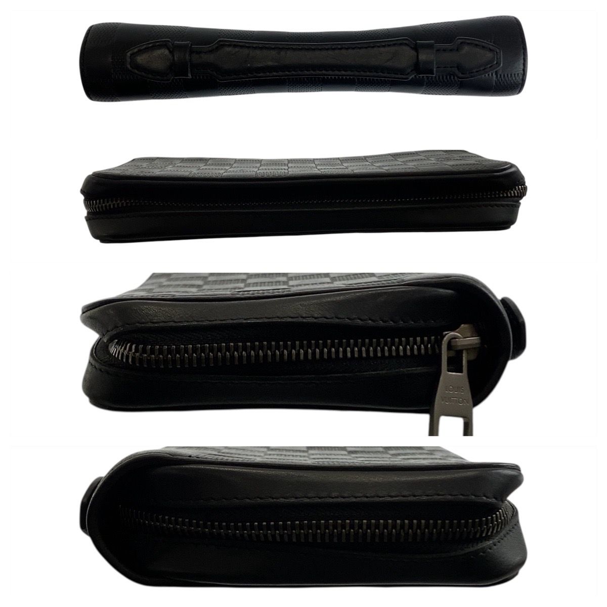 Louis Vuitton Damier Infini Zippy XL Onyx Black Leather Wallet Organizer — view 5