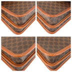 Celine Vintage Macadam Brown Gold Leather Shoulder Bag Pochette — view 3
