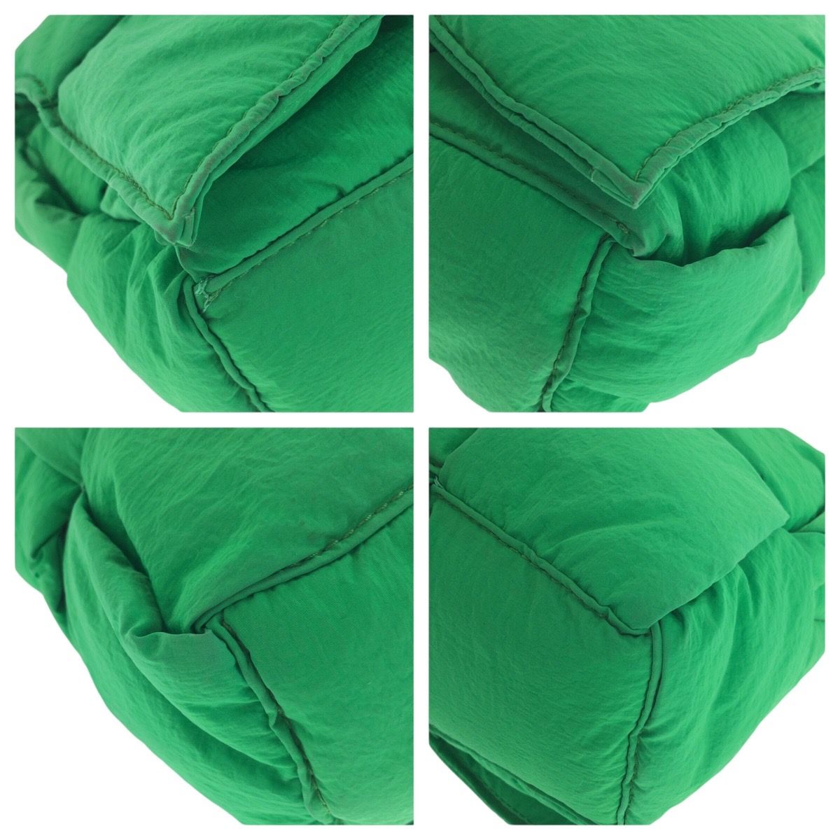 Bottega Veneta Padded Tech Cassette Green Silver Nylon Shoulder Bag — view 3