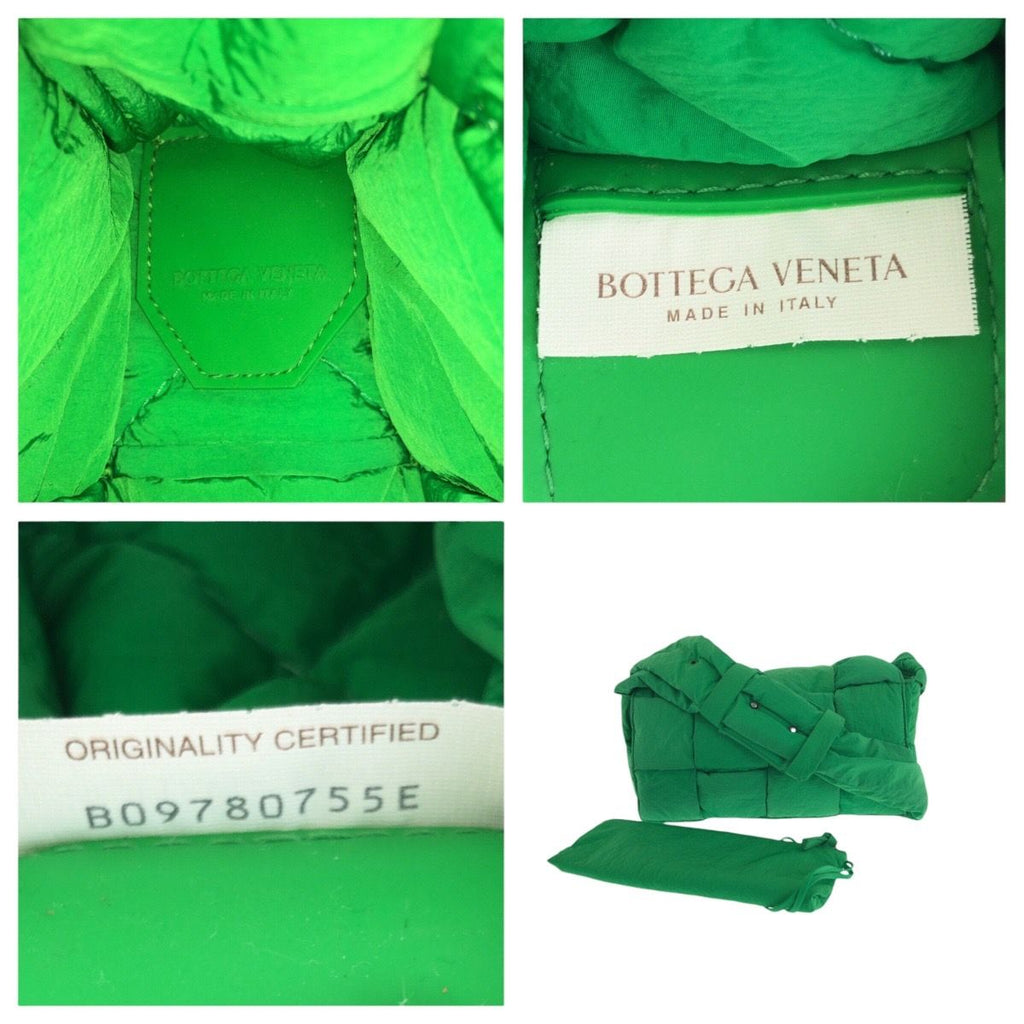 Bottega Veneta Padded Tech Cassette Green Silver Nylon Shoulder Bag — view 4