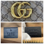 Gucci GG Marmont Brown Black Gold Canvas Leather Shoulder Bag Pochette — view 4