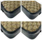 Gucci GG Marmont Brown Black Gold Canvas Leather Shoulder Bag Pochette — view 3
