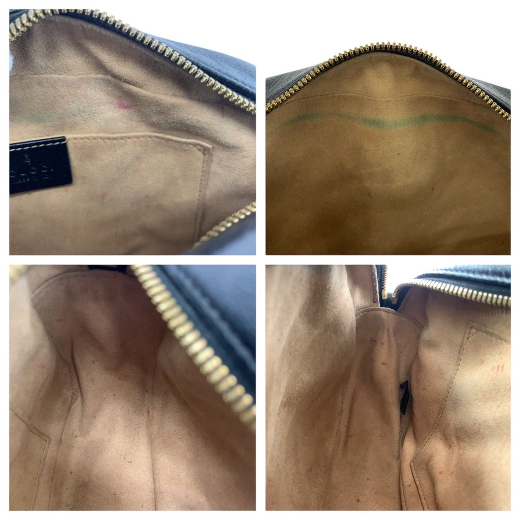 Gucci GG Marmont Brown Black Gold Canvas Leather Shoulder Bag Pochette — view 5