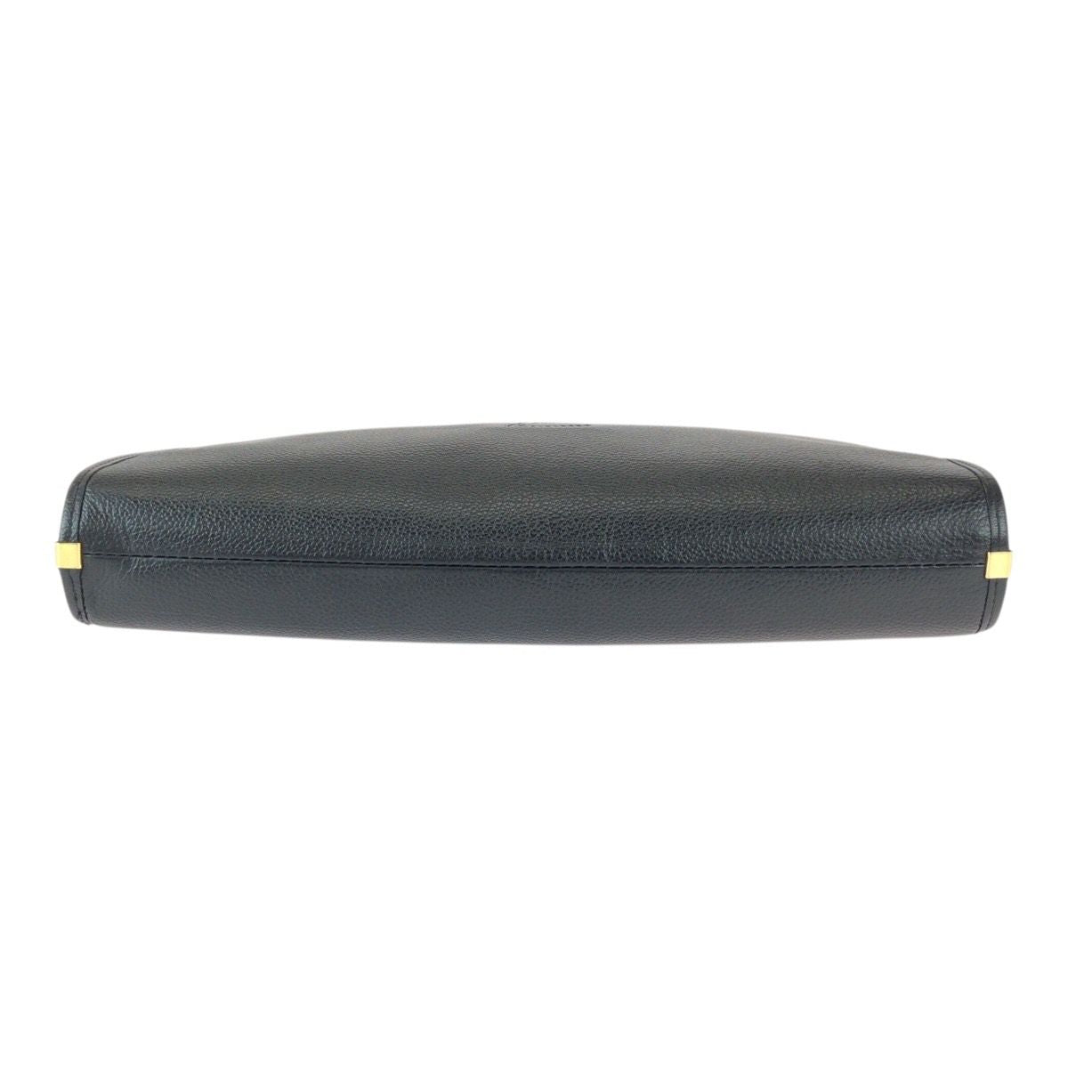 Saint Laurent Yves Vintage YSL Black Gold Leather Second Bag — view 9