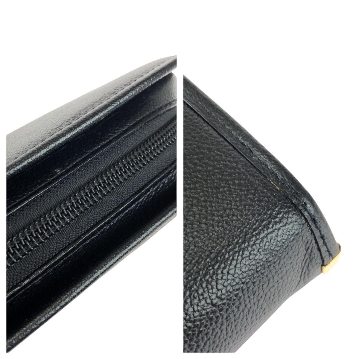 Saint Laurent Yves Vintage YSL Black Gold Leather Second Bag — view 6