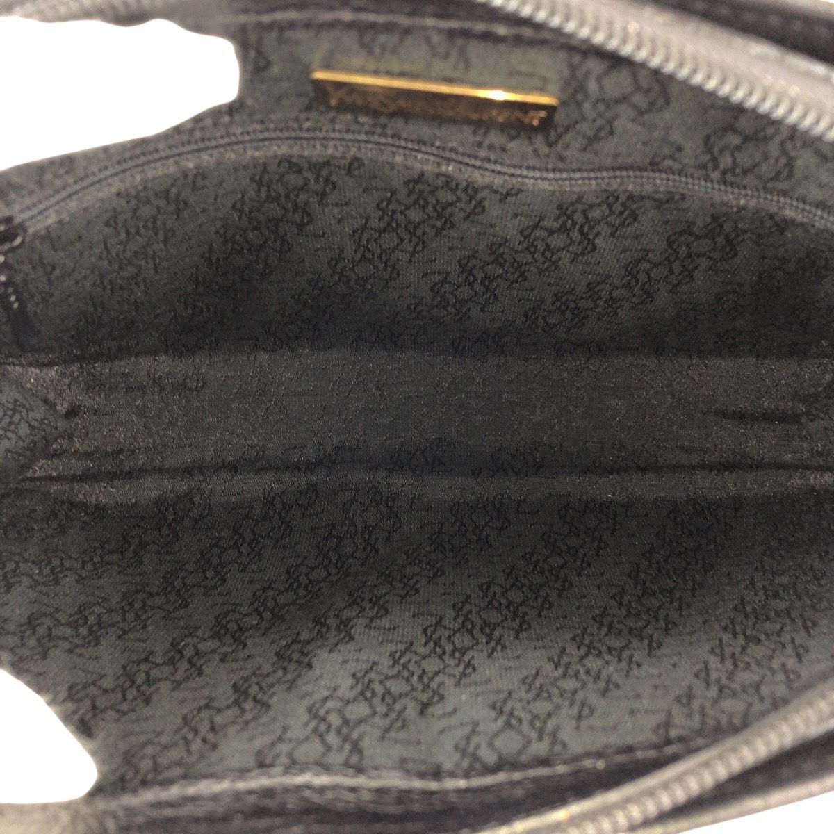 Saint Laurent Yves Vintage YSL Black Gold Leather Second Bag — view 8