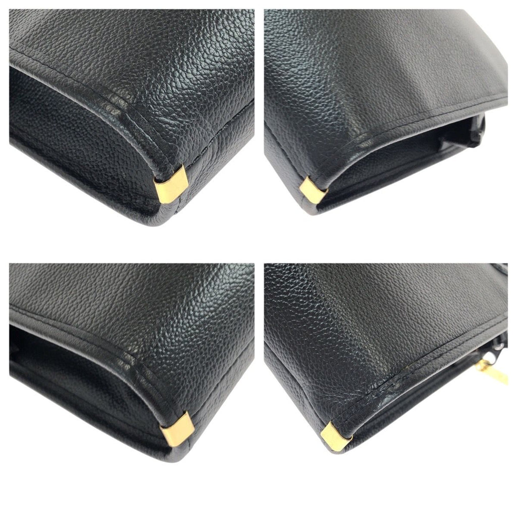 Saint Laurent Yves Vintage YSL Black Gold Leather Second Bag — view 3