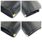 Saint Laurent Yves Vintage YSL Black Gold Leather Second Bag — view 3