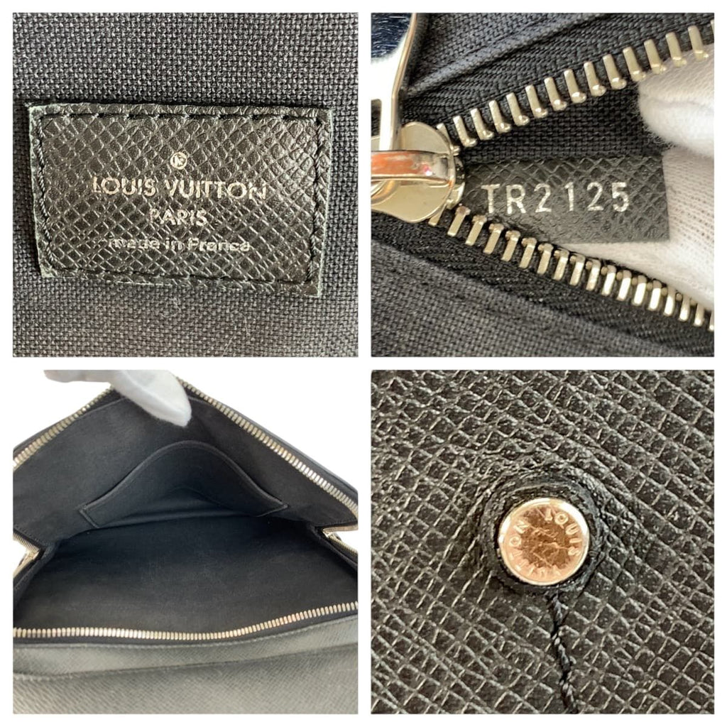 Louis Vuitton Taiga Grigori Ardoise Black Silver Backpack — view 3