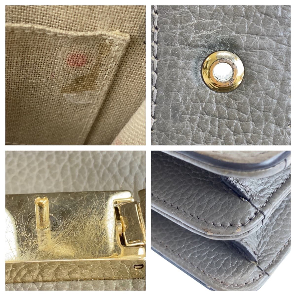 Gucci Interlocking Gray Gold Leather Shoulder Bag Chain — view 6