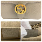 Gucci Interlocking Gray Gold Leather Shoulder Bag Chain — view 4