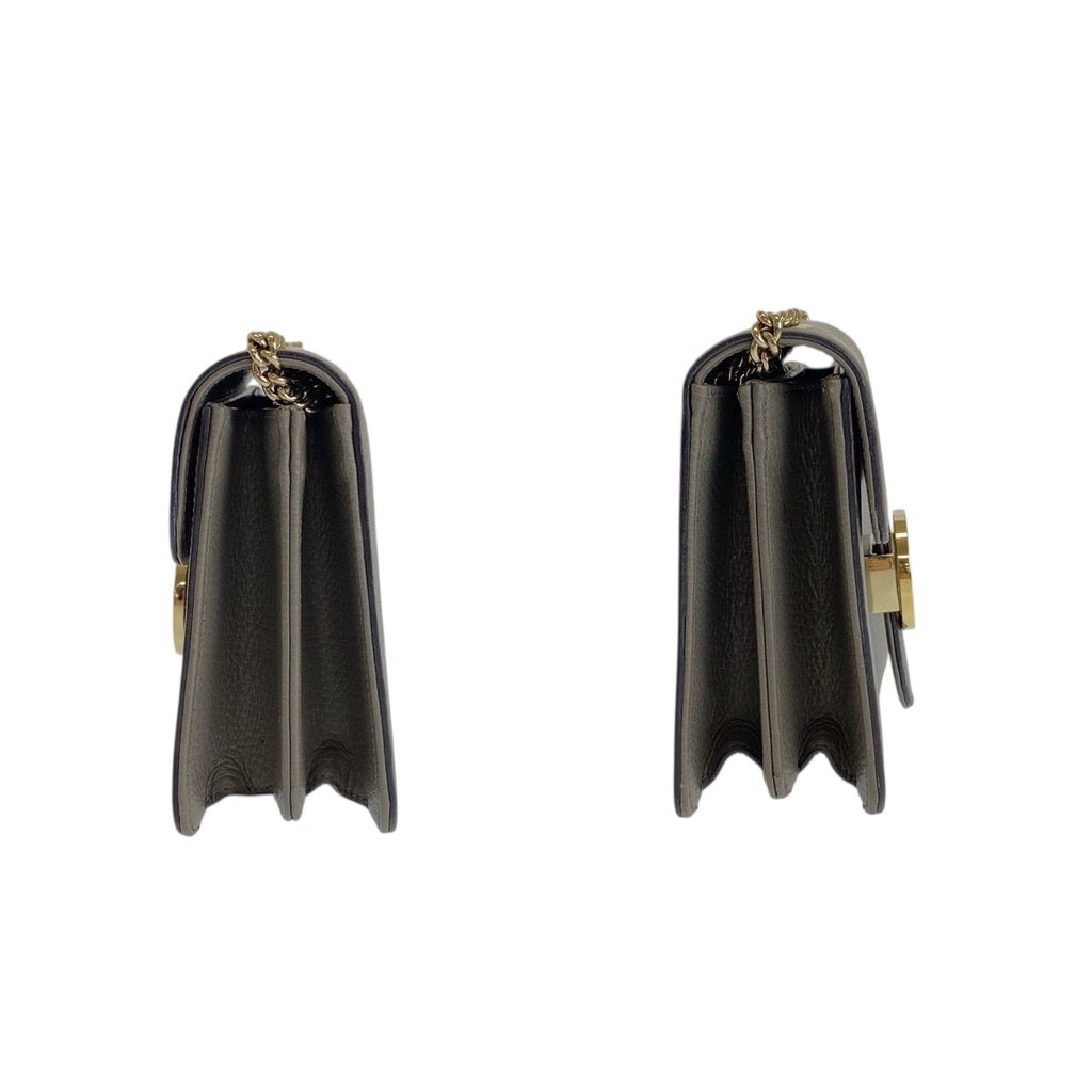 Gucci Interlocking Gray Gold Leather Shoulder Bag Chain — view 7