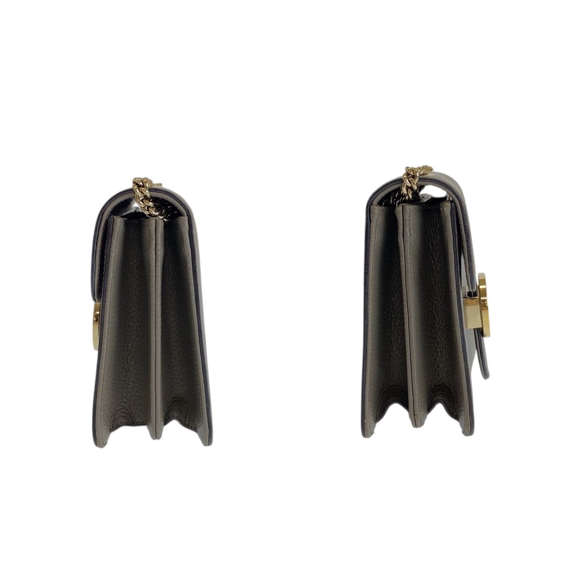 Gucci Interlocking Gray Gold Leather Shoulder Bag Chain — view 7