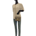 Gucci Interlocking Gray Gold Leather Shoulder Bag Chain — view 8