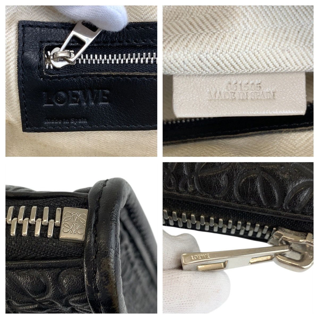 Loewe Repeat Anagram Black Silver Leather Business Briefcase — view 3