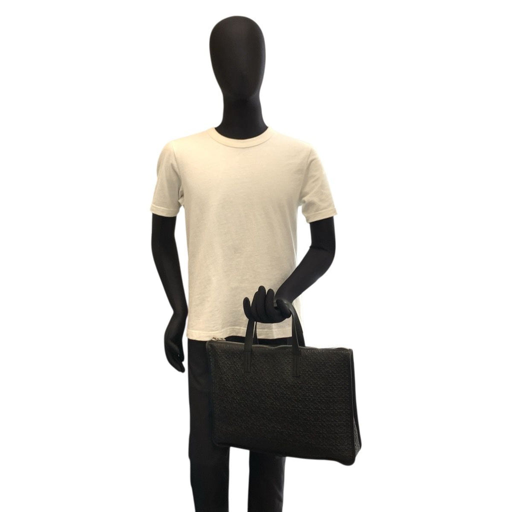 Loewe Repeat Anagram Black Silver Leather Business Briefcase — view 6