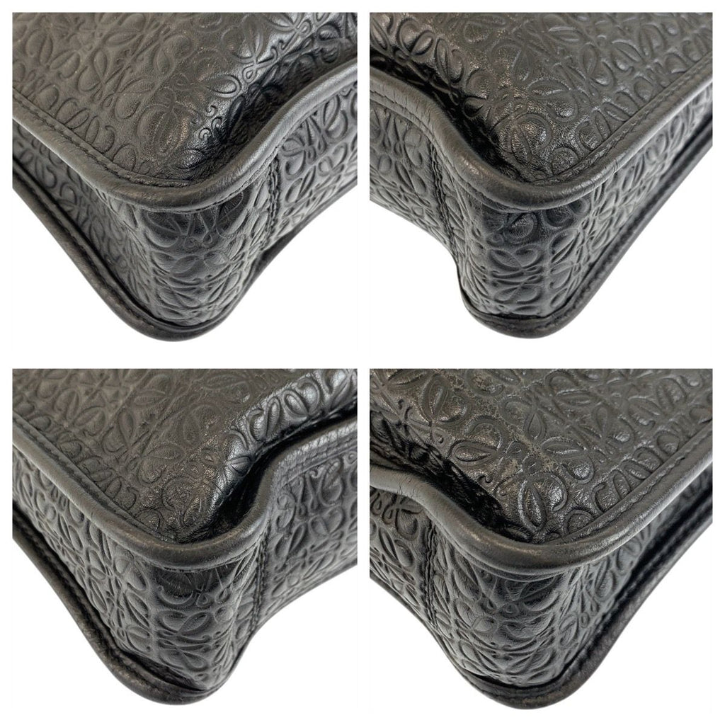 Loewe Repeat Anagram Black Silver Leather Business Briefcase — view 4