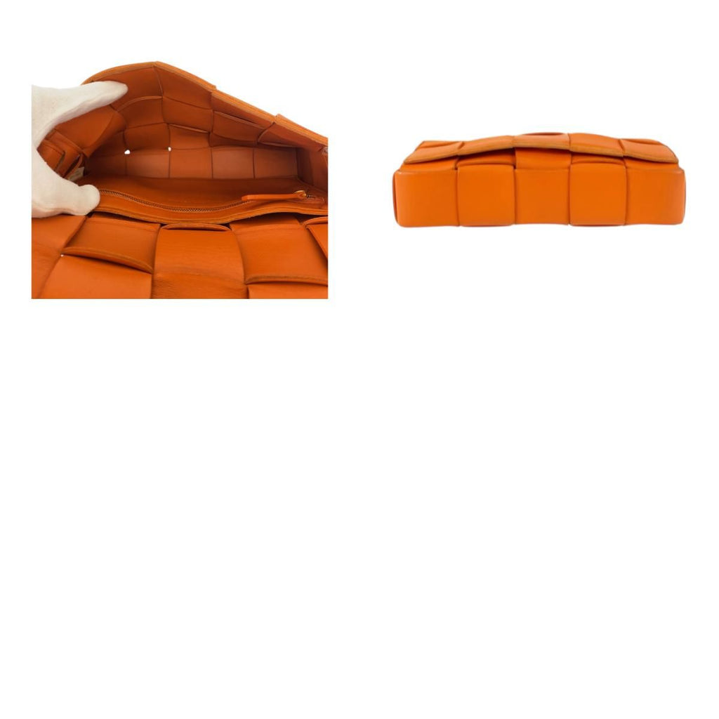 Bottega Veneta Maxi Intrecciato Cassette Orange Shoulder Bag Pochette — view 9