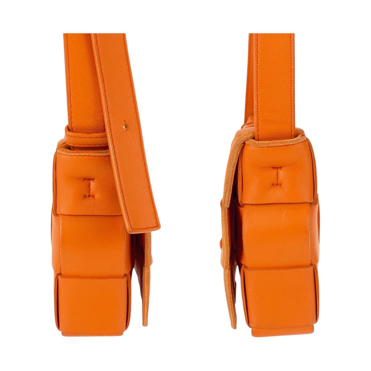 Bottega Veneta Maxi Intrecciato Cassette Orange Shoulder Bag Pochette — view 8