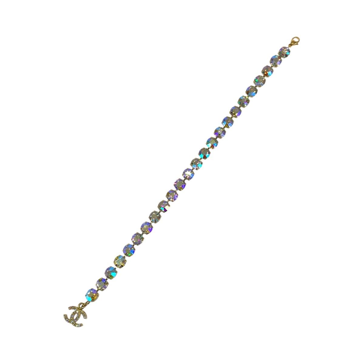 Chanel Super Vintage CC Logo Anklet Aurora Last Gold Plated Bracelet 95 — view 5