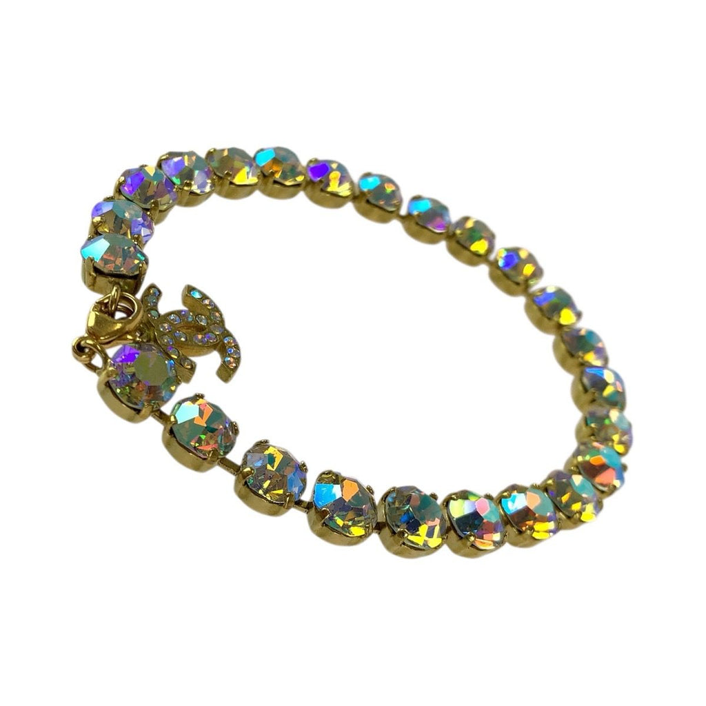 Chanel Super Vintage CC Logo Anklet Aurora Last Gold Plated Bracelet 95 — view 4