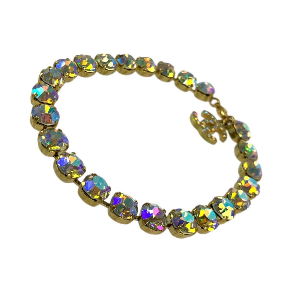 Chanel Super Vintage CC Logo Anklet Aurora Last Gold Plated Bracelet 95 — view 3