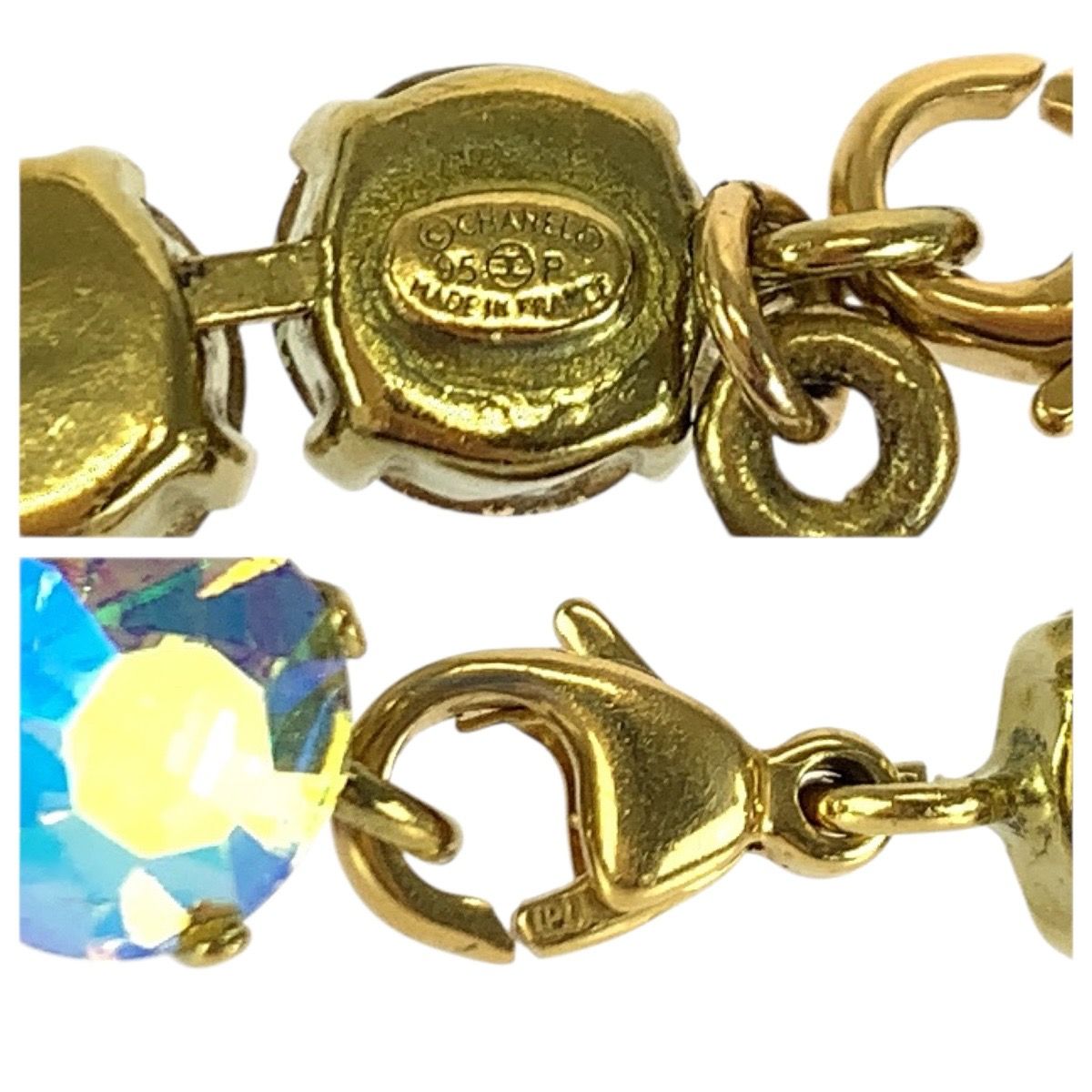 Chanel Super Vintage CC Logo Anklet Aurora Last Gold Plated Bracelet 95 — view 7