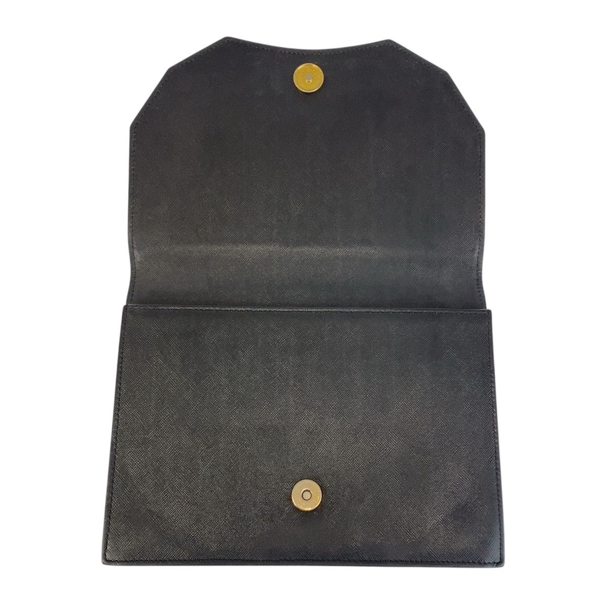 Saint Laurent Yves Vintage YSL Black Leather Clutch — view 4