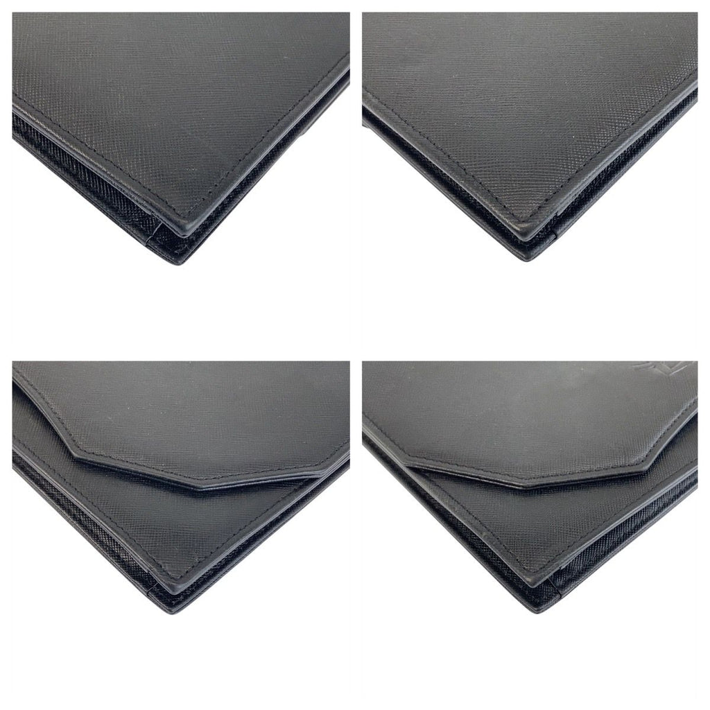 Saint Laurent Yves Vintage YSL Black Leather Clutch — view 3