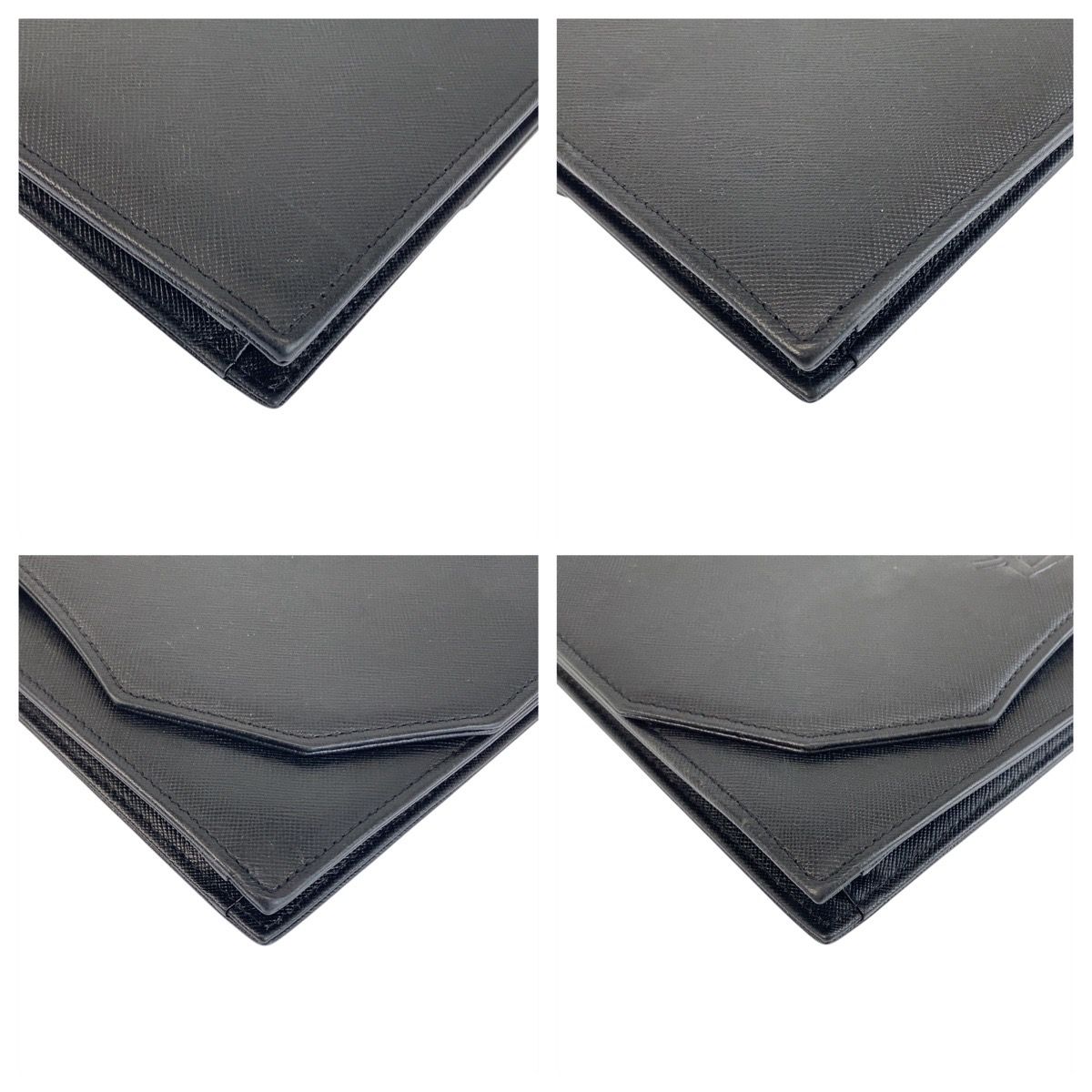 Saint Laurent Yves Vintage YSL Black Leather Clutch — view 3