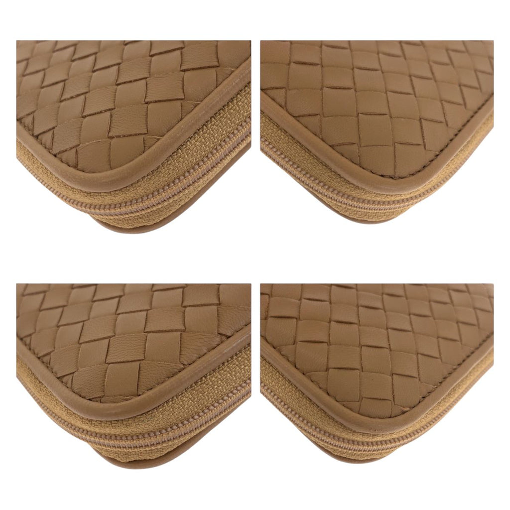 Bottega Veneta Beige Gunmetal Leather Wallet Zip Around — view 4