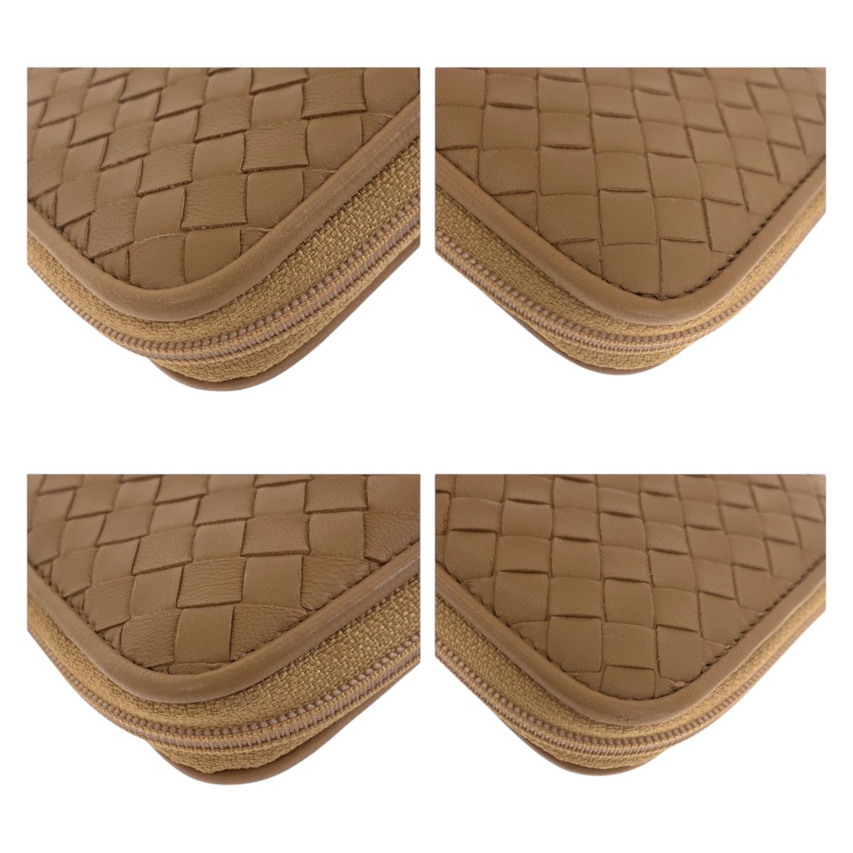 Bottega Veneta Beige Gunmetal Leather Wallet Zip Around — view 4