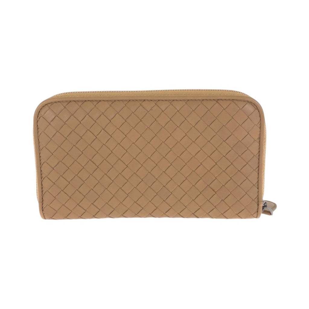 Bottega Veneta Beige Gunmetal Leather Wallet Zip Around — view 2
