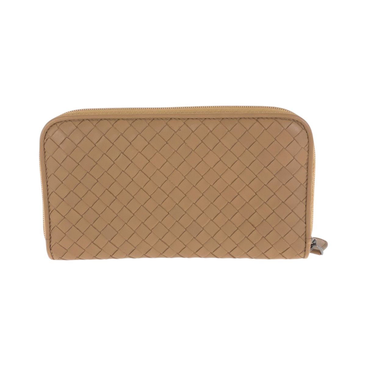 Bottega Veneta Beige Gunmetal Leather Wallet Zip Around — view 2