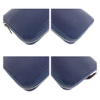 Hermes Azap Long Silk in Blue Indigo Navy Silver Veau Zip Around Wallet — view 3