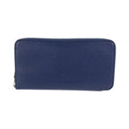 Hermes Azap Long Silk in Blue Indigo Navy Silver Veau Zip Around Wallet — view 2