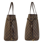 Louis Vuitton Damier Neverfull MM Brown Gold Tote Shoulder Bag — view 8