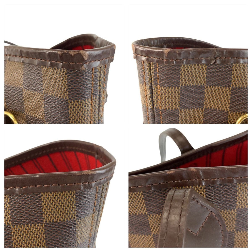 Louis Vuitton Damier Neverfull MM Brown Gold Tote Shoulder Bag — view 6