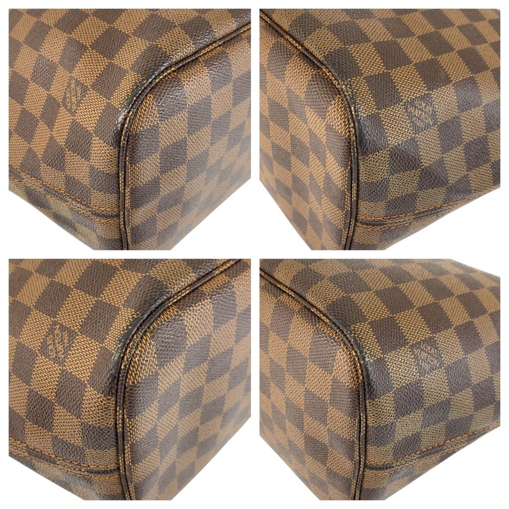 Louis Vuitton Damier Neverfull MM Brown Gold Tote Shoulder Bag — view 4