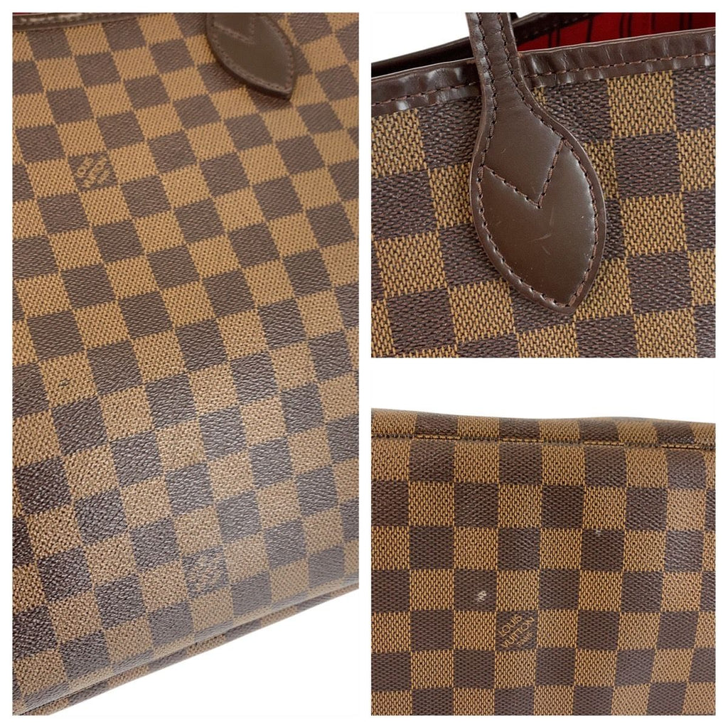 Louis Vuitton Damier Neverfull MM Brown Gold Tote Shoulder Bag — view 5