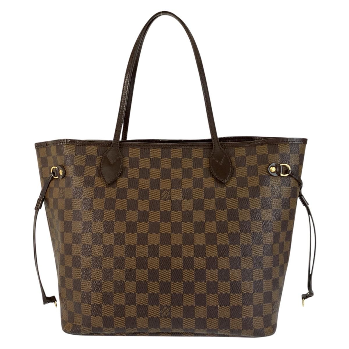 Louis Vuitton Damier Neverfull MM Brown Gold Tote Shoulder Bag — view 2