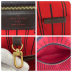 Louis Vuitton Damier Neverfull MM Brown Gold Tote Shoulder Bag — view 3