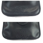 Chanel Bicolor CC Logo Makeup Pouch Black Gold Leather Clutch — view 5
