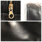 Chanel Bicolor CC Logo Makeup Pouch Black Gold Leather Clutch — view 6