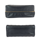 Chanel Bicolor CC Logo Makeup Pouch Black Gold Leather Clutch — view 9