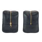 Chanel Bicolor CC Logo Makeup Pouch Black Gold Leather Clutch — view 7