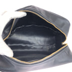Chanel Bicolor CC Logo Makeup Pouch Black Gold Leather Clutch — view 8