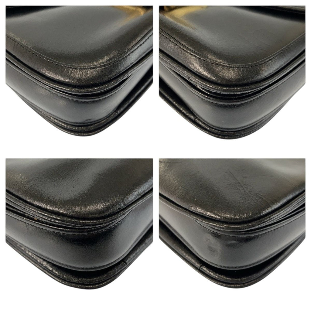 Celine Carriage Black Gold Leather Shoulder Bag — view 4